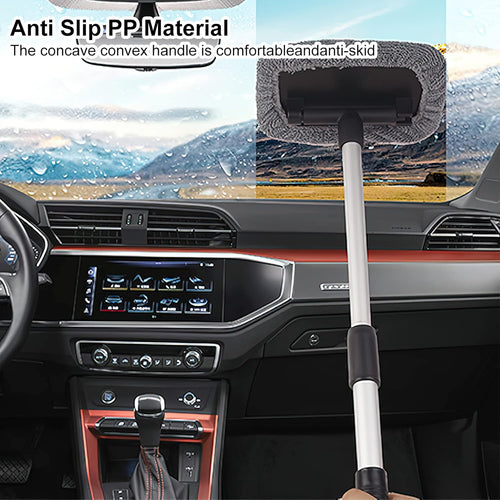 Cepillo Limpieza Coche Cepillo Lavar Coche Telescópico Extraíble, Limpieza Coche Exterior Limpiador Parabrisas Con 180 Manija Giratoria, Kit Limpieza Coche Incluye 4 Limpiar Coche Almohadillas