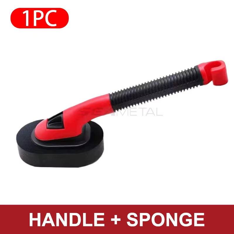 SEAMETAL Car Tires Sponge Waxing Polishing Brush with Handle Car Tire Tyre Wheel Polish Brush Dust Remover Detailing Clean Tool
